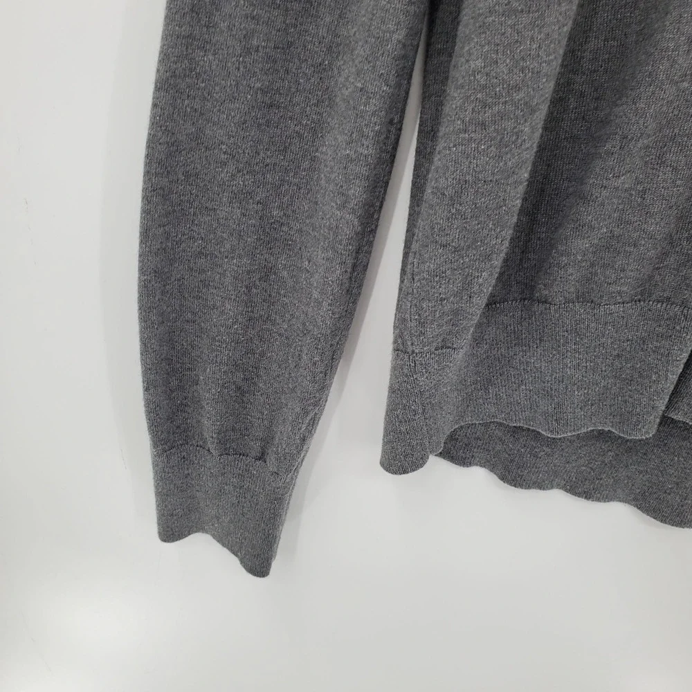 Banana Republic Mens L Gray V-Neck Sweater Silk Cotton Cashmere Blend Preppy‎